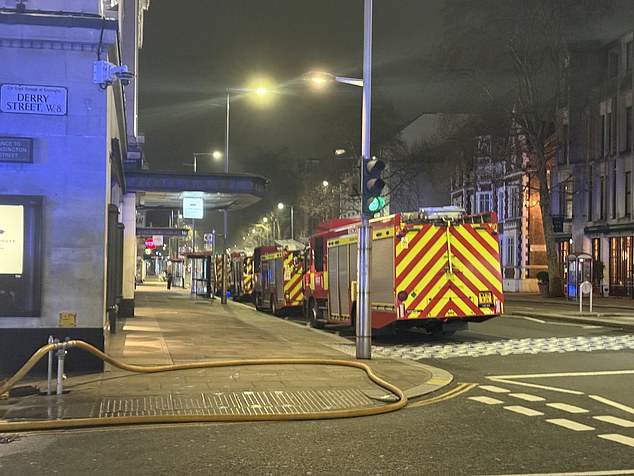 80 firefighters were scrambled from Kensington, Hammersmith, Chelsea and surrounding fire stations in 12 fire engines