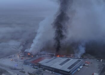 At least three women killed & two missing as huge inferno rips through biscuit factory after explosion