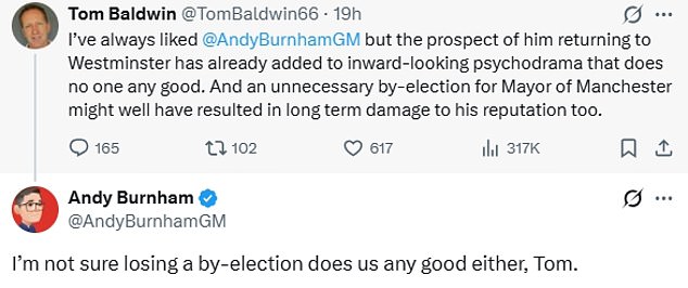 Andy Burnham stoked the standoff with Sir Keir today warning that Labourwill lose the by-election he was blocked from fighting
