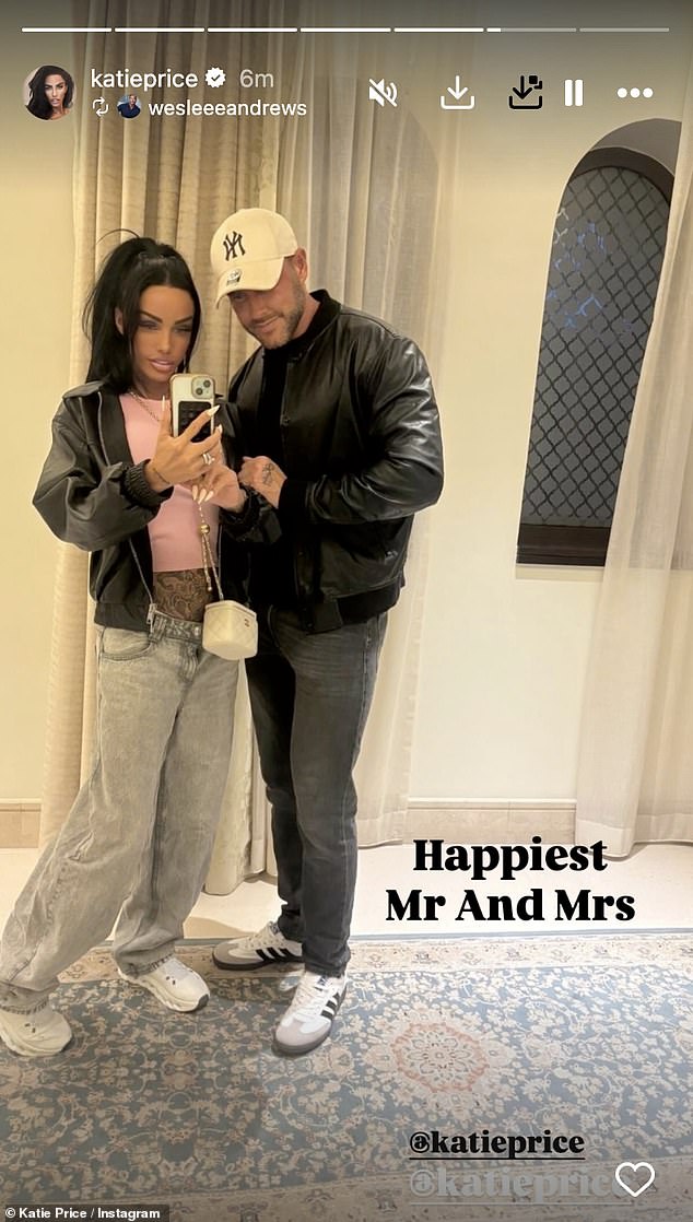 Katie shared the first snap with her new husband Lee, just hours after the couple stunned fans by tying the knot
