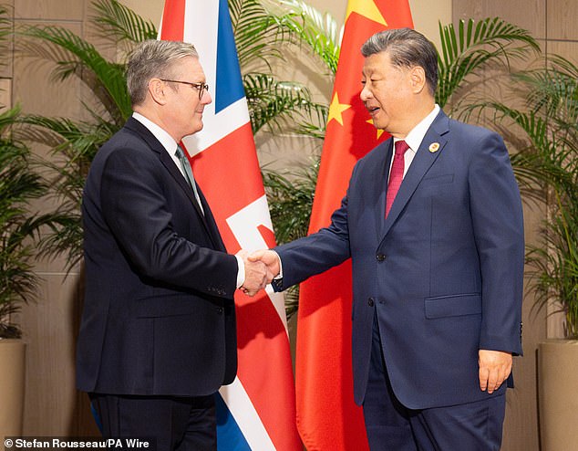 Sir Keir Starmer meeting with Chinese President Xi Jinping at the G20 summit in Rio de Janeiro last year