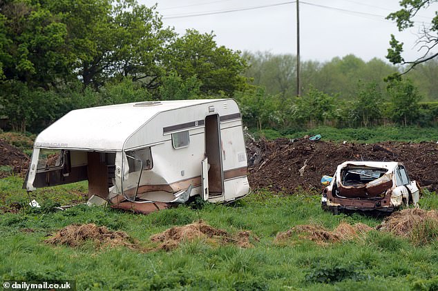 In the centre of Mr Doe's field sat a broken caravan left exposed to the elements