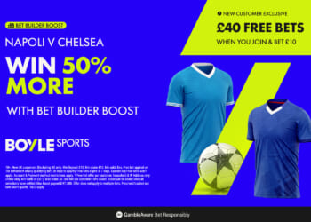 Get £40 free bets with BOYLE Sports, plus 50% win boost