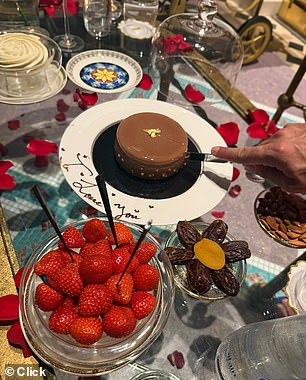 He also treated both women to exactly the same celebratory dessert with Alana (pictured)