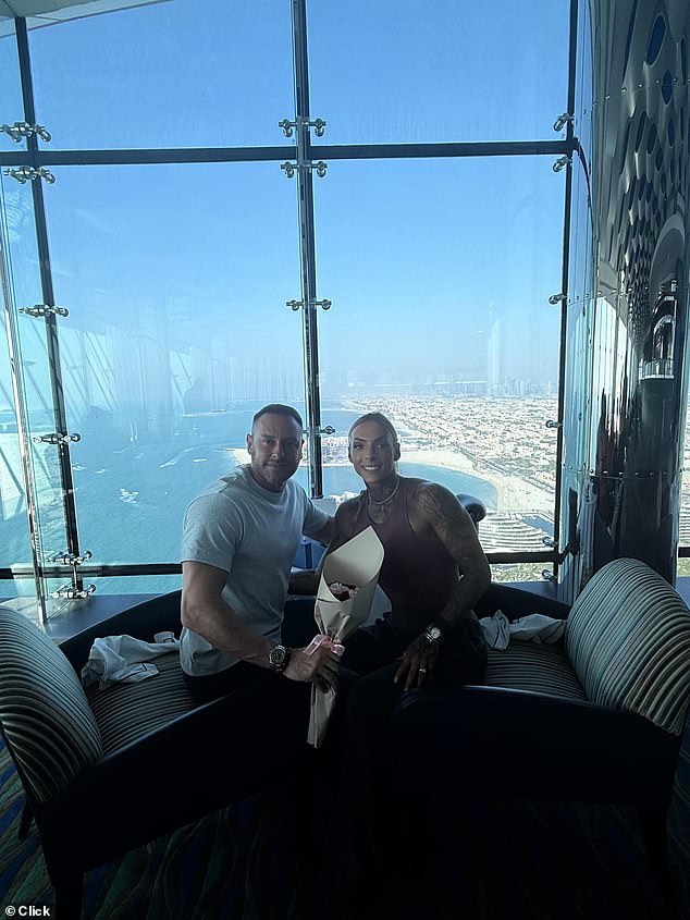 Her new husband was married for several years to Palestinian-born and Qatari raised health and fitness coach Dina Taji, 41 (pictured with Alana)