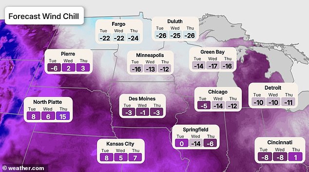 Winter storm fern weather forecast maps monday