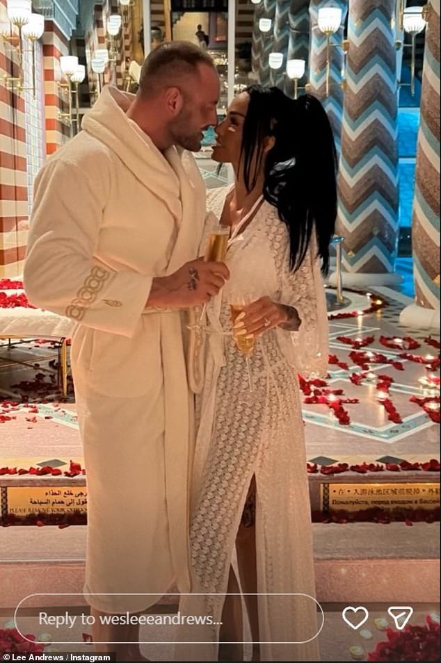 Katie connected with Lee, originally from Manchester, on social media, before she flew out to Dubai - with her family said to be 'blindsided' by the whirlwind romance