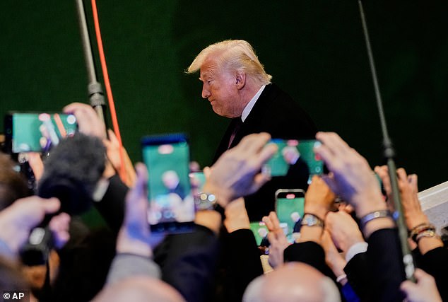 President Donald Trump is photographed departing from the World Economic Forum in Davos, Switzerland last week