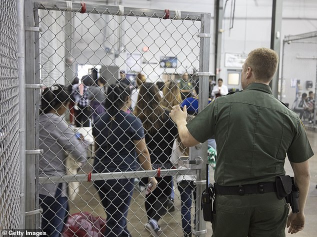 Immigrants now housed in tent structures in extreme El Paso heat - a setup the ACLU says marks a dangerous new phase of immigration enforcement under Trump's second term. This photo sees migrants being held in a jail at the Central Processing Center in McAllen, Texas