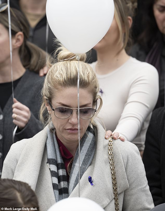 White balloons were released into the sky, and a round of applause broke out from those who had gathered to remember Ms Hart