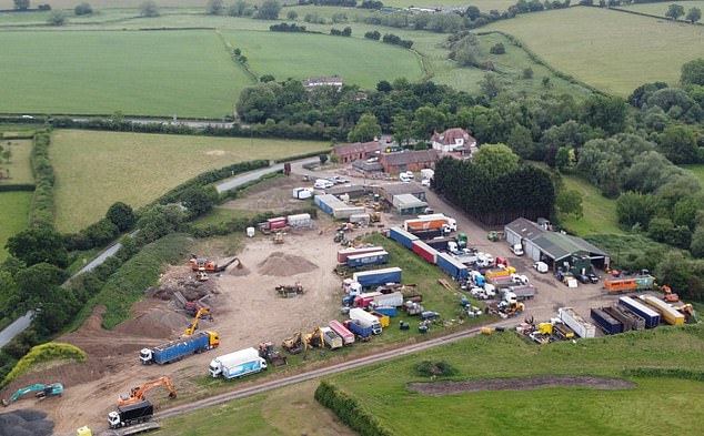 Stone Arrow Farm pictured earlier this year, with the waste operation taking place on the left and the lorry park on the right