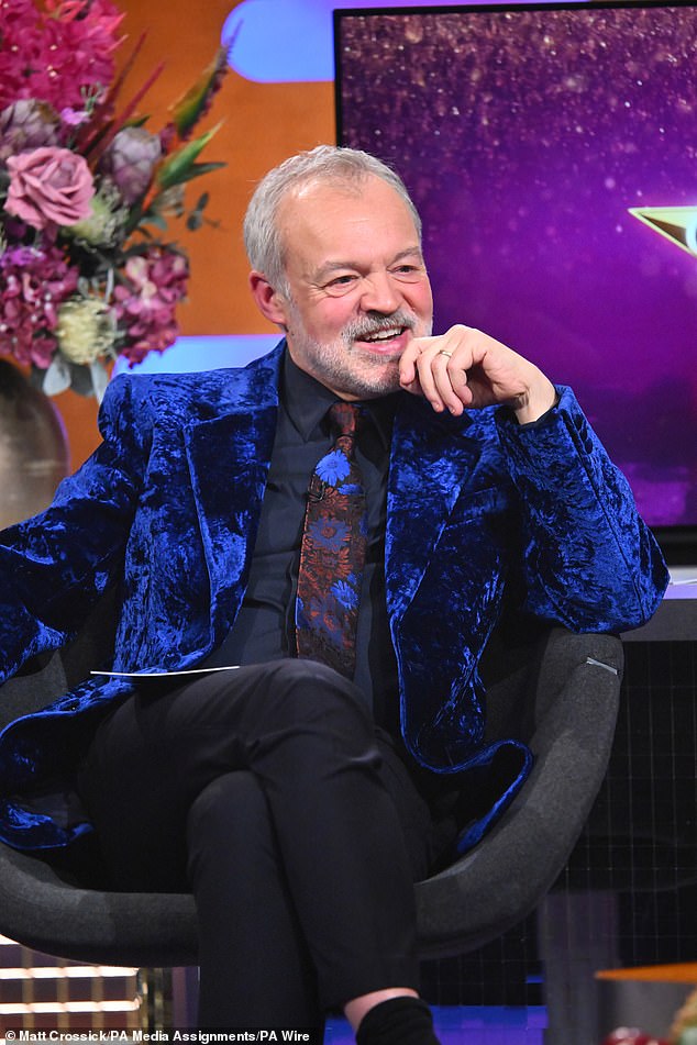 Graham jokingly mimed freaking out in his chair as he declared: 'I've got to go!' before self-deprecatingly quipping: 'If you're inviting me, it's very big'