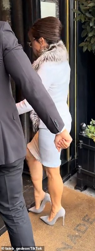 The Emmy-winning journalist and the Amazon founder were seen walking into the Christian Dior show during Paris Fashion Week, when Sanchez tripped in the doorway