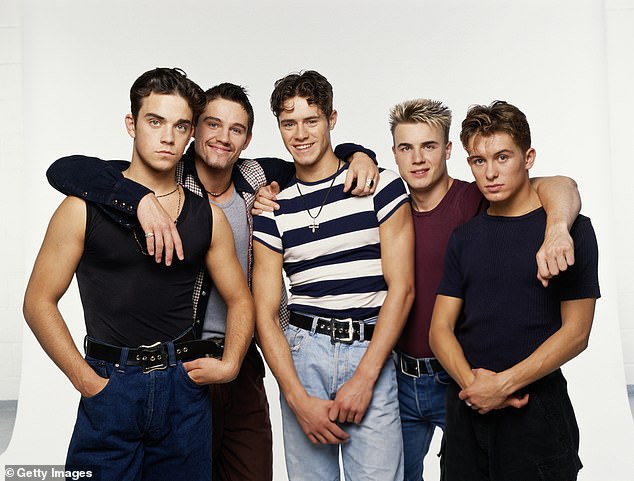 Gary also revealed how he put his differences aside with Robbie Williams after years of feuding (L-R Robbie, Jason Orange, Howard Donald, Gary and Mark Owen in 1992)