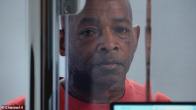 Grimes is shown in a police station during the 24 Hours in Police Custody episode in 2021