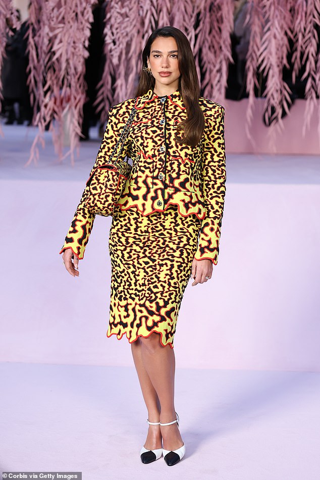 Nicole and Dua Lipa (seen) were among the huge names showing off their most stylish ensembles for the show