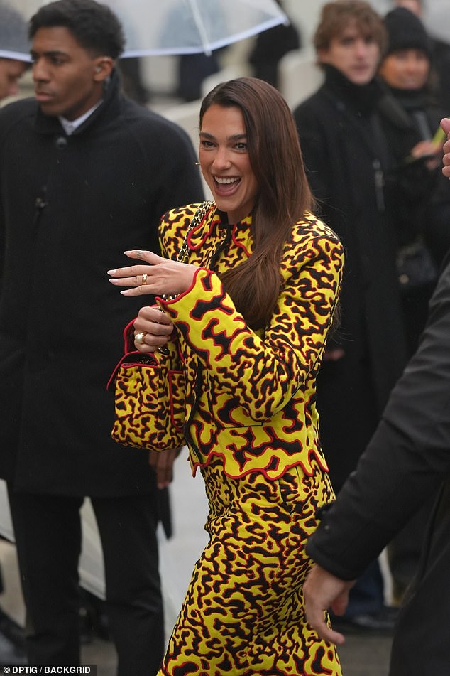 Dua looked in great spirits while arriving