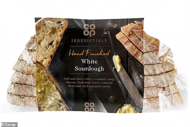 Co-op's Irresistible Hand Finished White Sourdough contains oil so doesn't follow the traditional recipe either