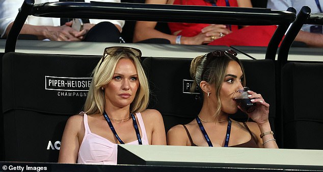 MELBOURNE, AUSTRALIA - JANUARY 27: Jules Neale (L) in attendance during the Men's Singles Quarter Final match between Carlos Alcaraz of Spain and Alex de Minaur of Australia on day 10 of the 2026 Australian Open at Melbourne Park on January 27, 2026 in Melbourne, Australia. (Photo by Phil Walter/Getty Images)
