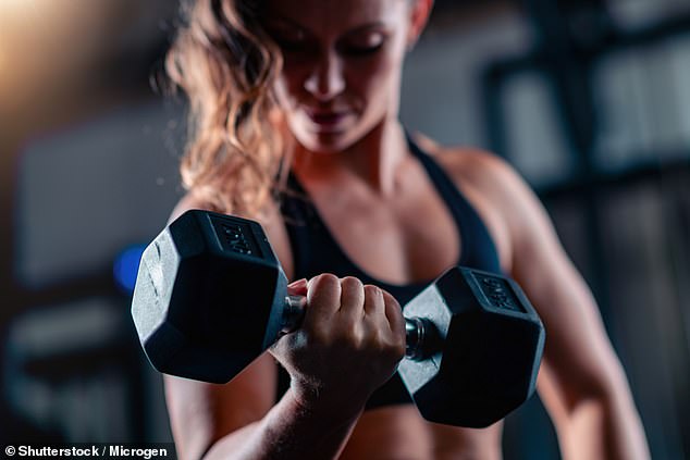 Resistance training can also help to quiet food noise (stock image)