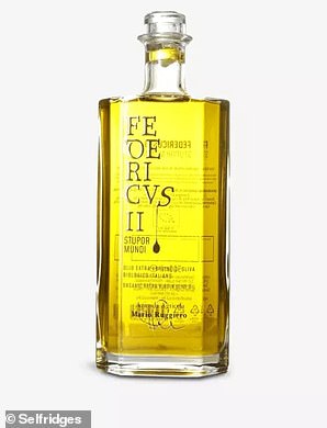 Federicus Ii extra-virgin olive oil 500ml (pictured) from AZIENDA AGRICOLA RUGGIERO, which is sold at Selfridges, is another popular choice