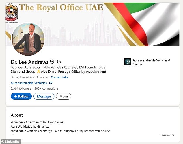 His LinkedIn profile describes him grandly as 'associate member and supporter of His Majesty's Government'