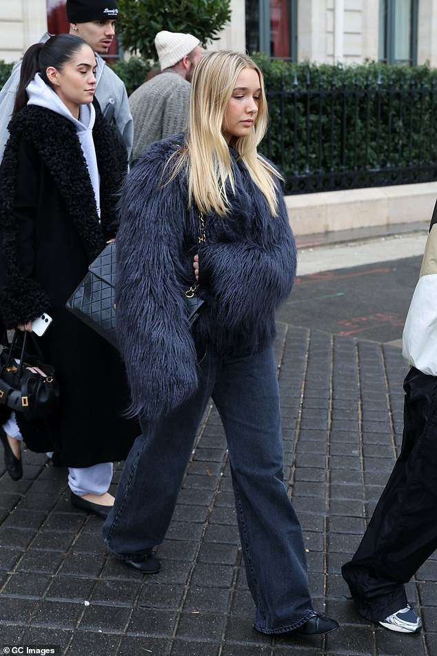 She left the hotel with her family