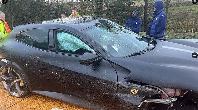 Images from the scene show the French attackers standing at the side of the M25 motorway