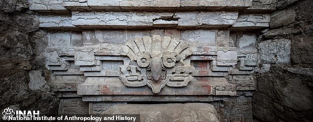 Pictured is the giant owl above the tomb's entrance