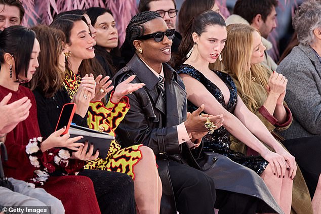 Lily, who has become somewhat of a muse for Chanel in recent years, is one of many stars who have arrived for Fashion Week (pictured stars at Chanel's show)