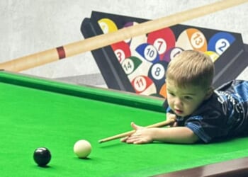 Toddler snooker wizard Jude pots two new world records after becoming youngest player ever to land trick shots