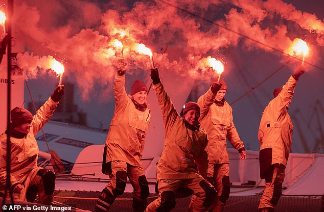 Dee Caffari, 53, and Deborah Blair, 23, were part of an eight-woman team who made history when they arrived on dry land after 57 days, 21 hours and 20 minutes at sea