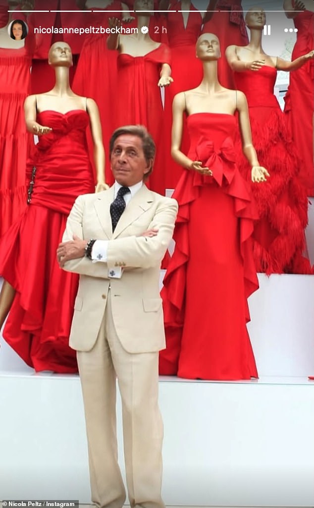 Nicola ended up wearing a Valentino gown for her 2022 wedding to Brooklyn (Valentino pictured, who sadly died last week)