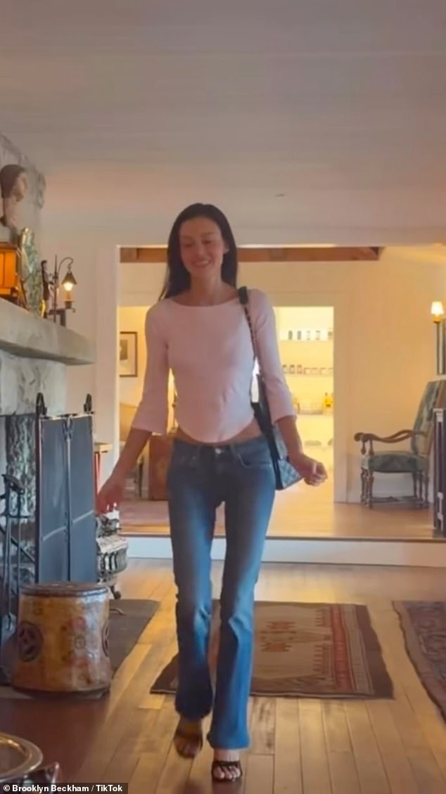 Nicola is pictured during the couple's stay at the luxury San Ysidro Ranch in Montecito