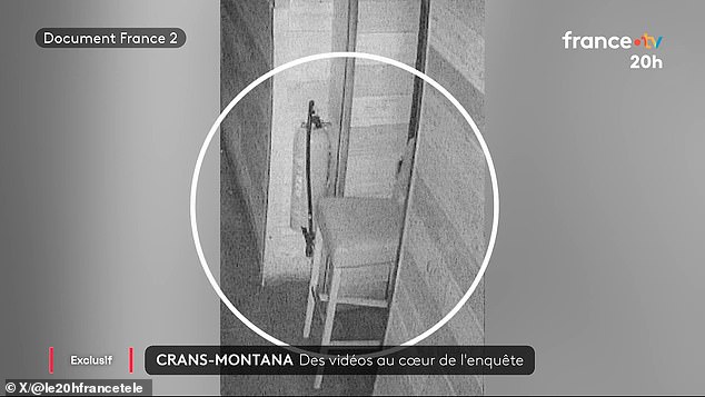 One photo also shows a chair propped against an emergency exit