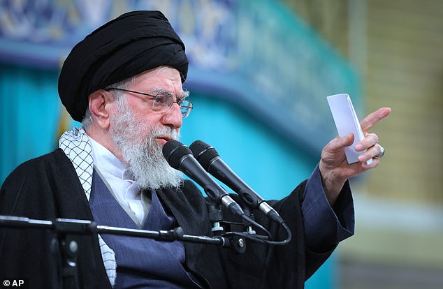Supreme Leader Ayatollah Ali Khamenei speaks in a meeting, in Tehran, Iran, January 17