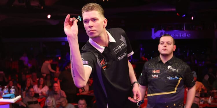 Tallest man in darts, 6ft 9in, forcing cameramen to make major change as he makes PDC TV bow and could face Luke Littler