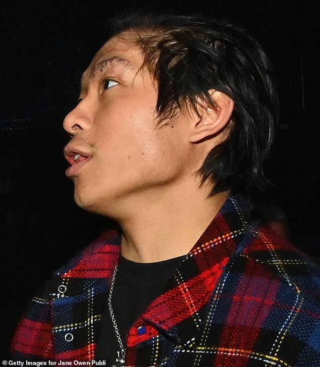 In new images it was clear the son of the Hollywood greats still has scars on his face after crashing his e-bike into a car in July 2024