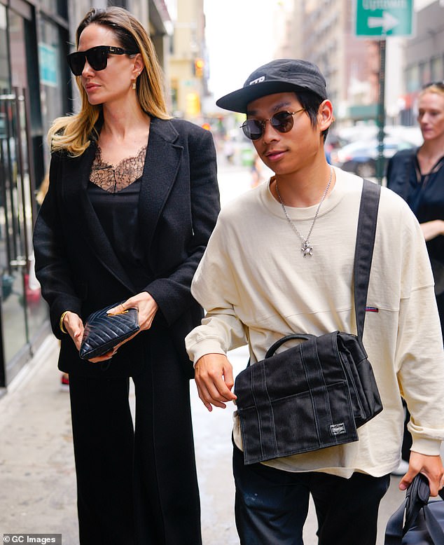 Jolie and Pax seen in 2023 in New York City