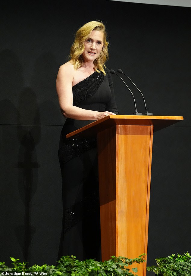 Kate was seen giving a speech inside the premiere for the documentary - which she narrates