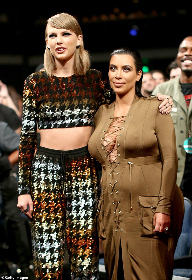 In the first part of their interview, which was broken into two episodes, Kim finally tackled where she stands with Taylor Swift after their feud (pictured in 2015)