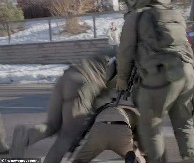 The recent footage showed federal officials tackling Pretti in a similar outfit to the one he was wearing on the day he died