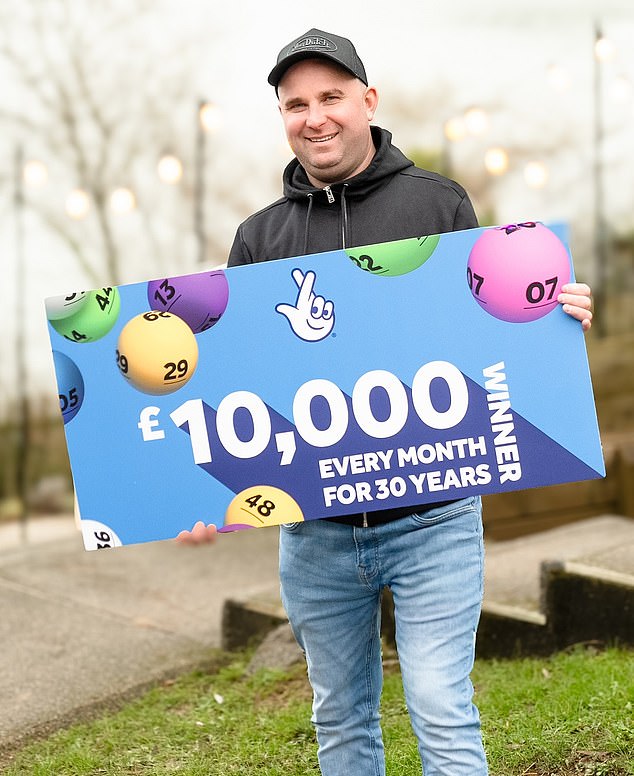 The jackpot means the remorseless thug will receive £10,000 a month for the next 30 years