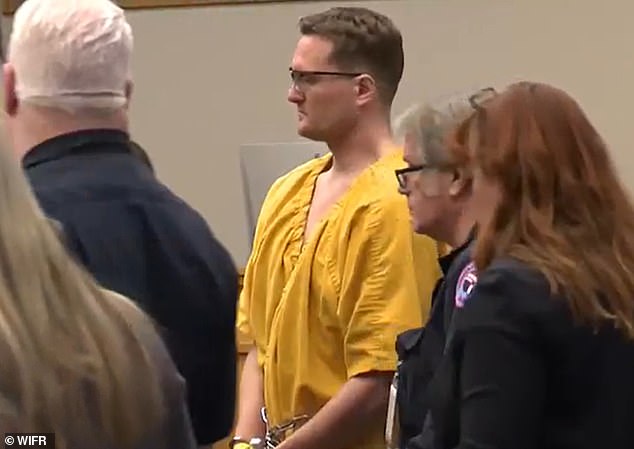 McKee, pictured above in court, has pleaded not guilty to the charges against him. He was arrested in Illinois after a 10-day manhunt