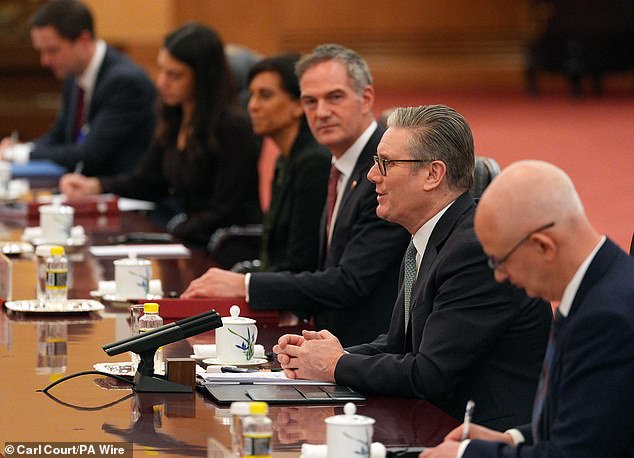 The prime minister is visiting China with a delegation of almost 60 representatives of British businesses and cultural institutions as he continues his efforts to build bridges with Beijing