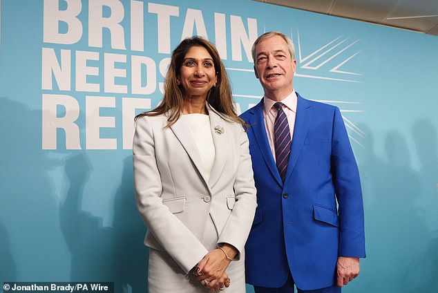 Mrs Braverman and Nigel Farage after announcing her defection this week