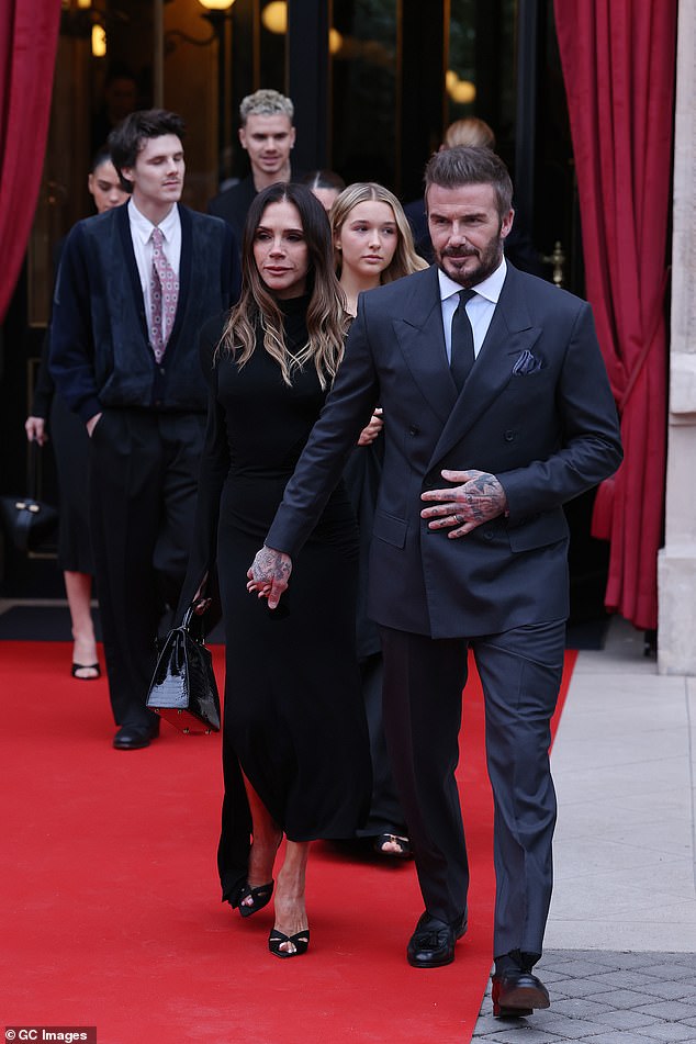There was no sign of trouble on Monday as David and Victoria joined three of their children in Paris - the family's first appearance since Brooklyn's scathing statement