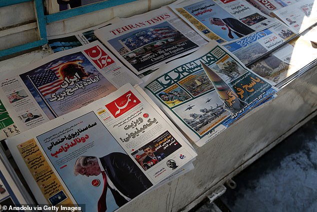 Newspapers in Iran's capital Tehran prominently featured statements by US President Donald Trump suggesting that military options could be considered, January 28