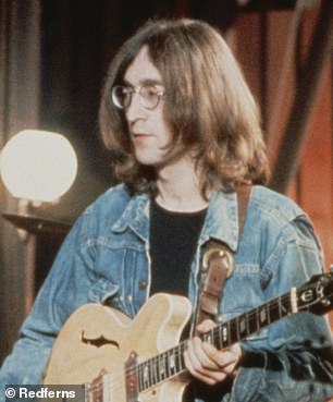 Lennon during his appearance onstage at The Rolling Stones' Rock and Roll Circus (pictured)