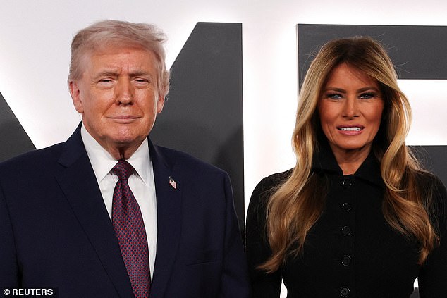 U.S. President Donald Trump and first lady Melania arrive for the premiere